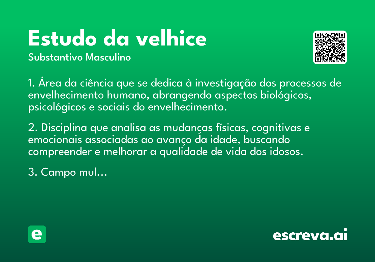 estudo da velhice