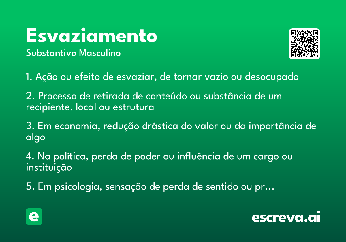 esvaziamento