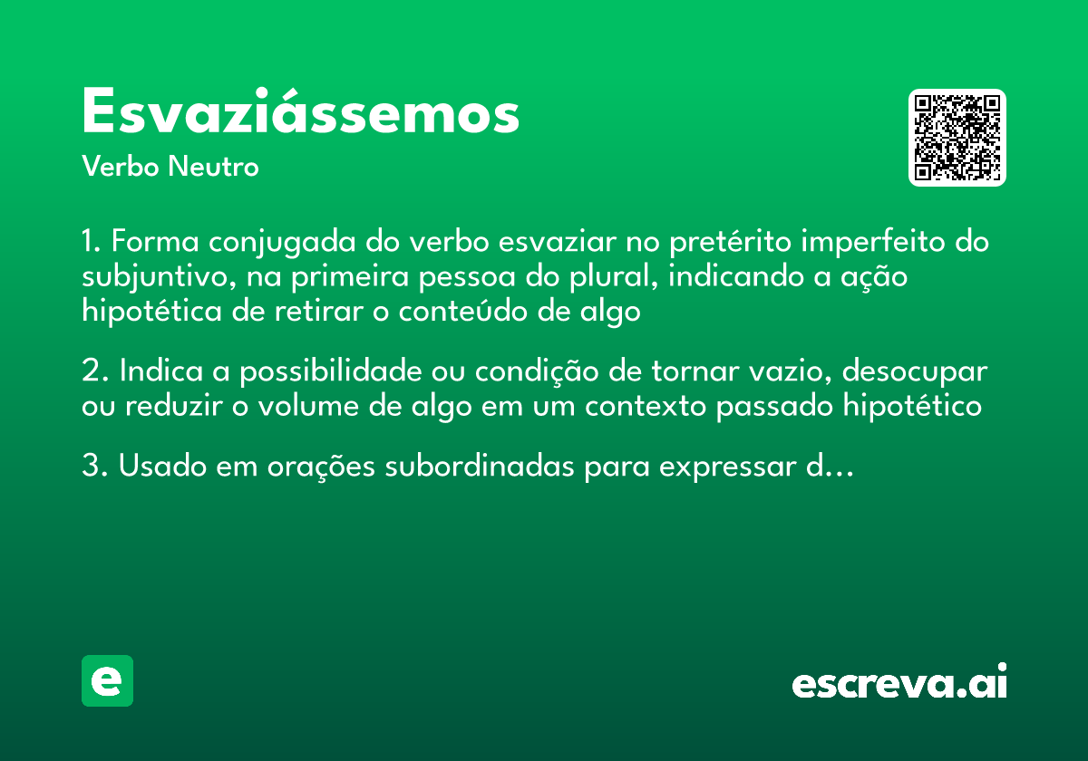 esvaziássemos