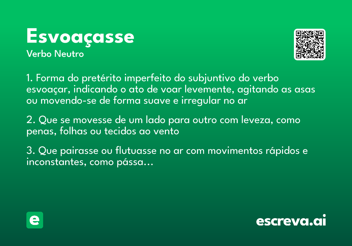 esvoaçasse