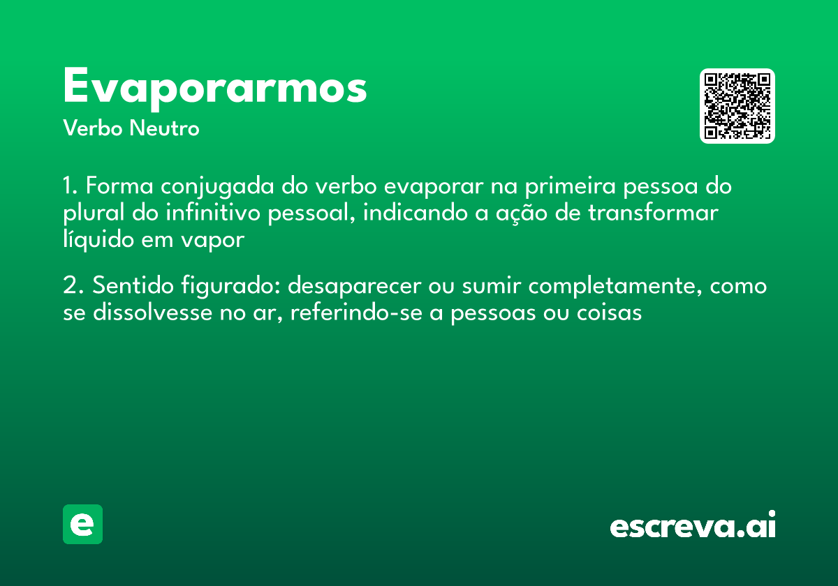 evaporarmos