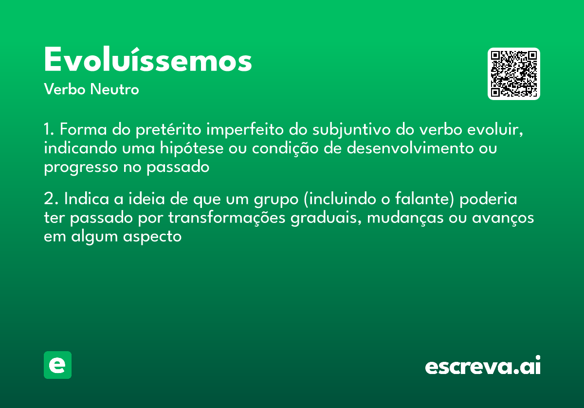 evoluíssemos
