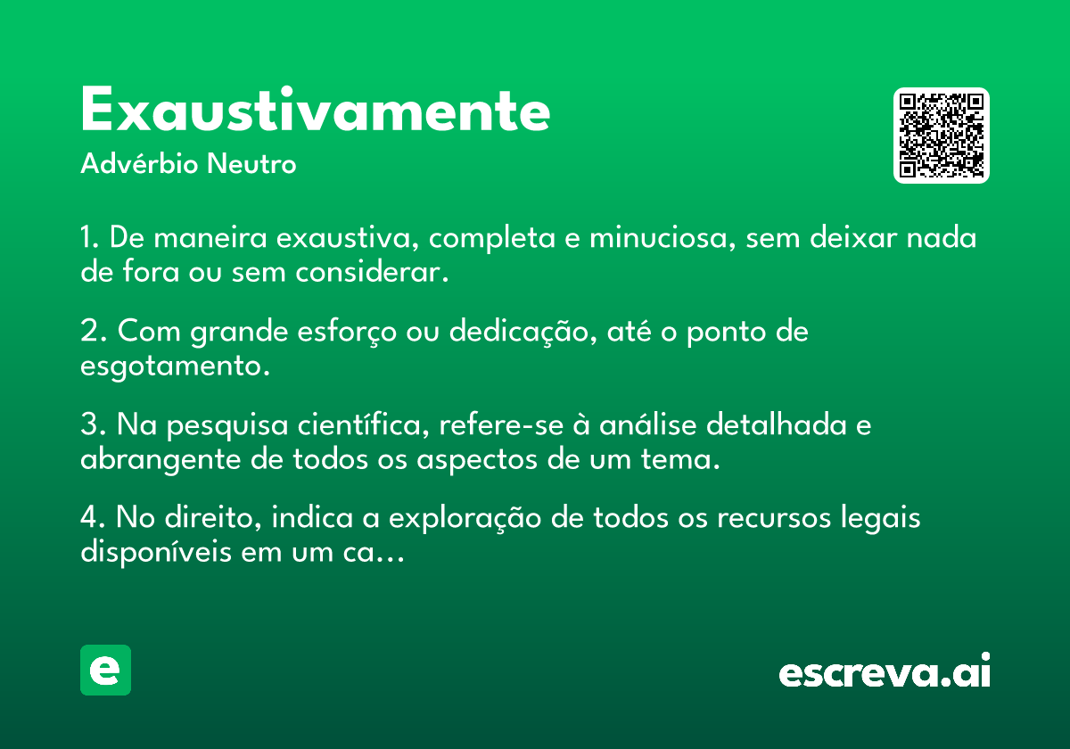 exaustivamente
