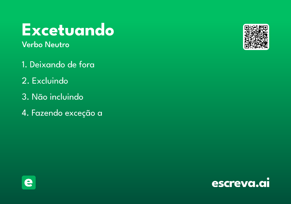 excetuando