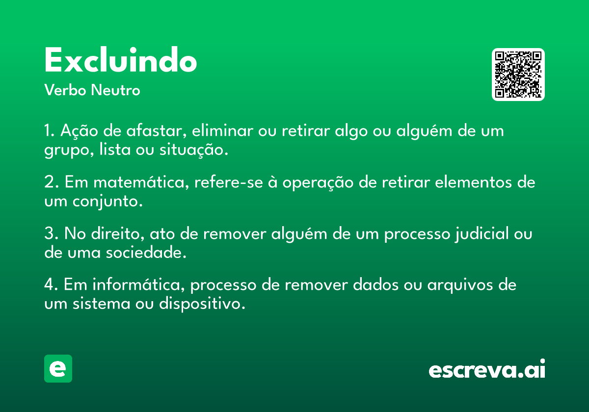 excluindo
