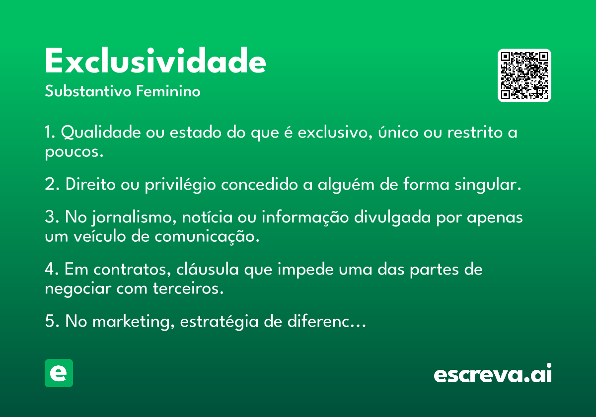 exclusividade