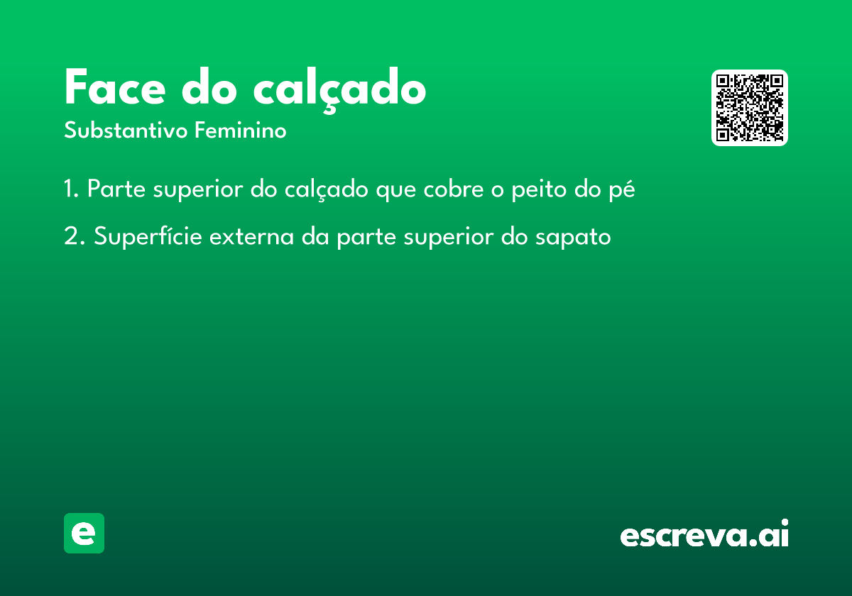 face do calçado
