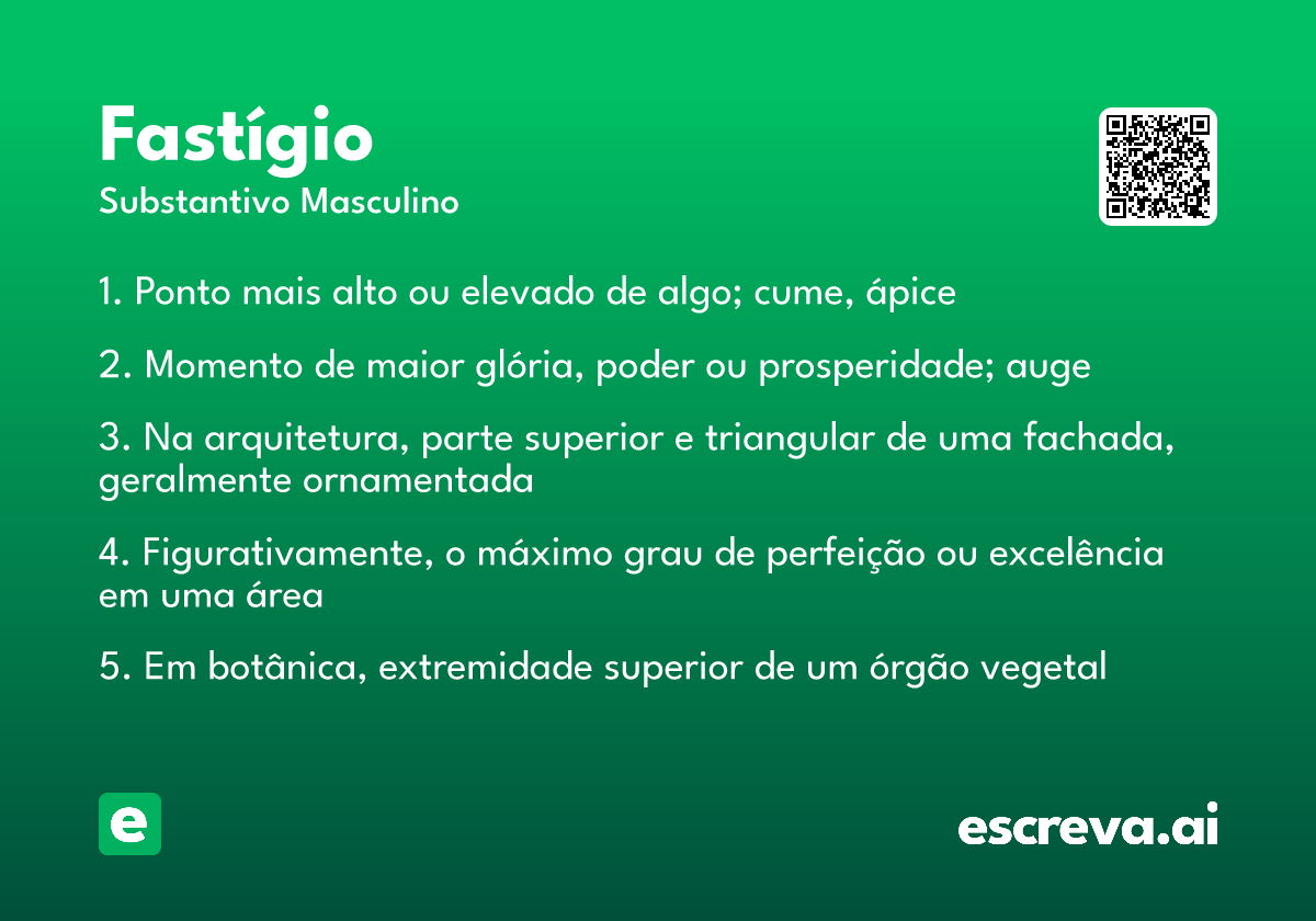 fastígio