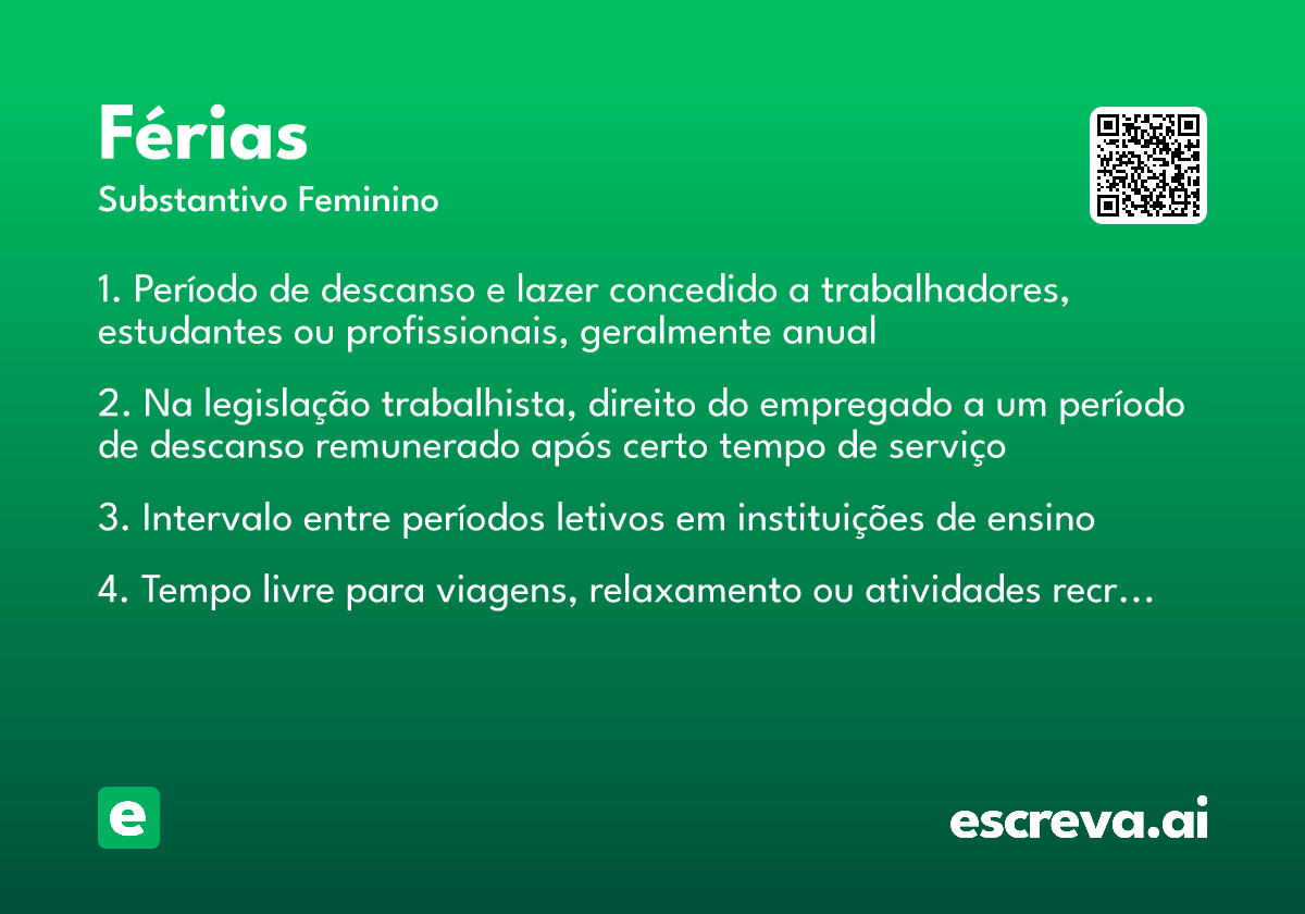 férias