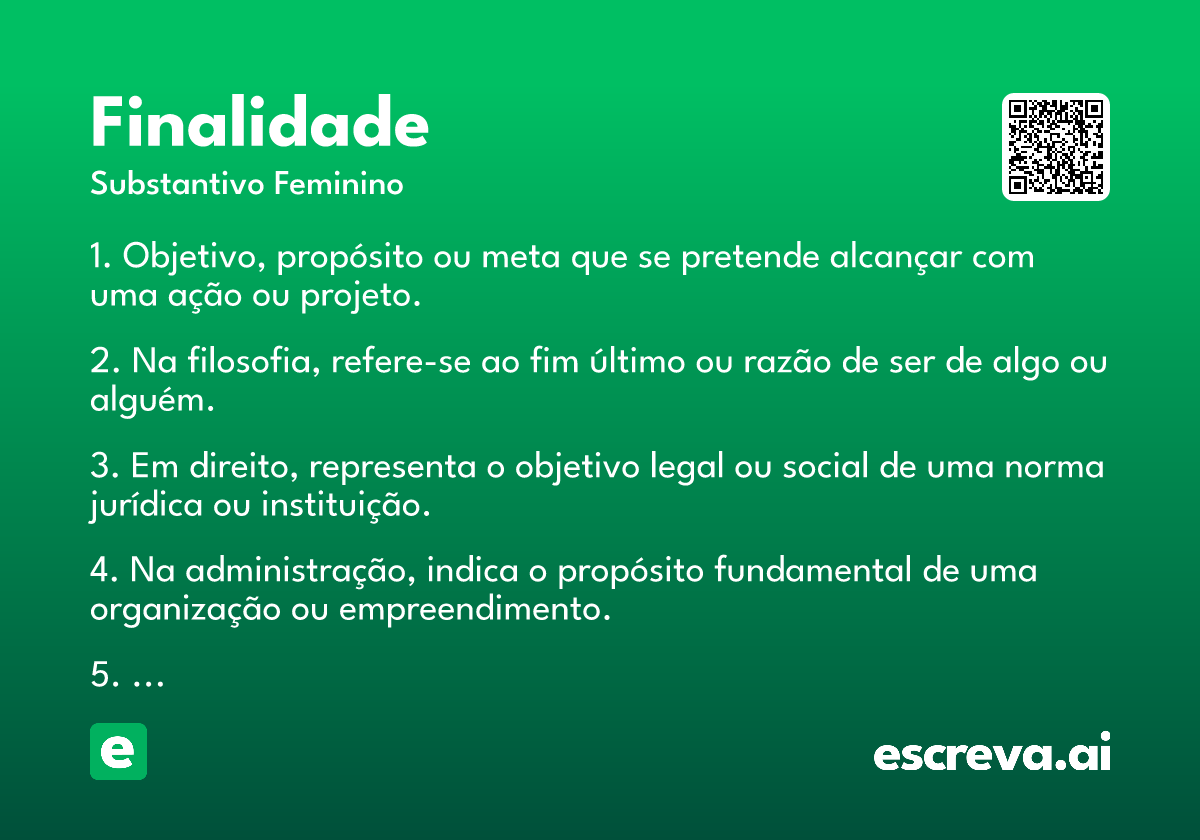 finalidade