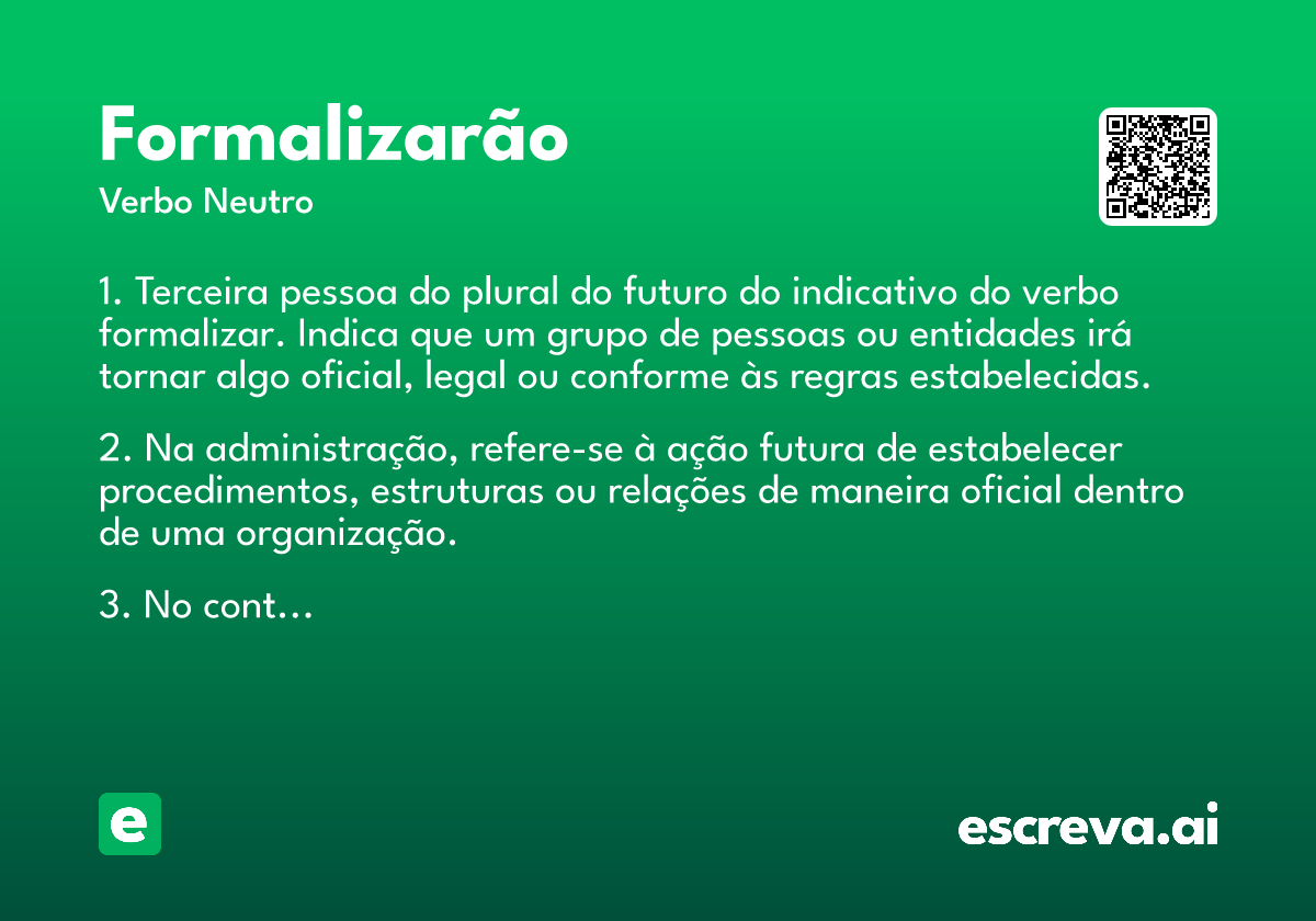 formalizarão