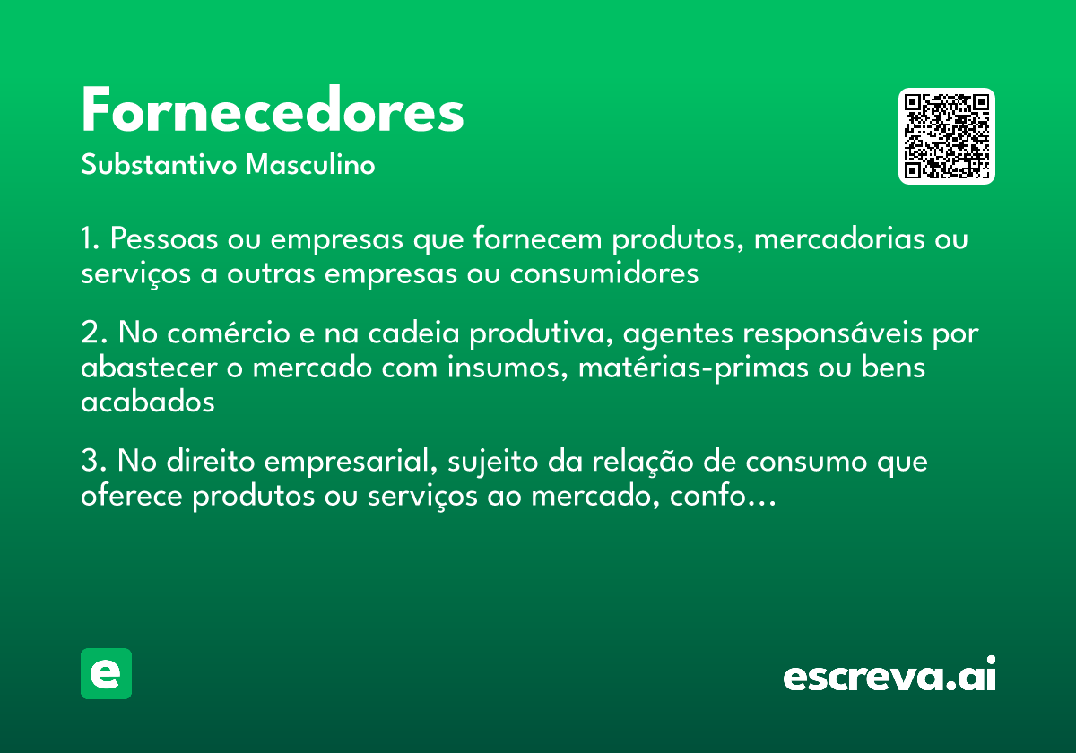 fornecedores