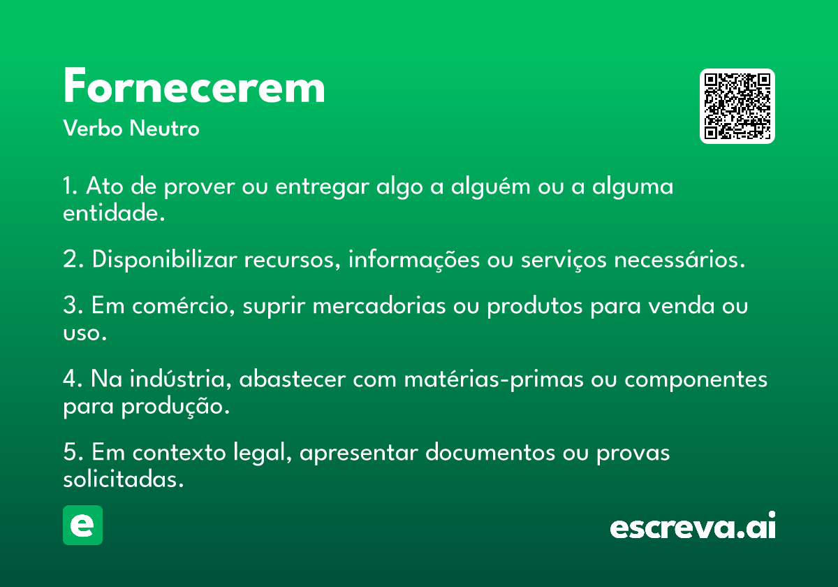 fornecerem