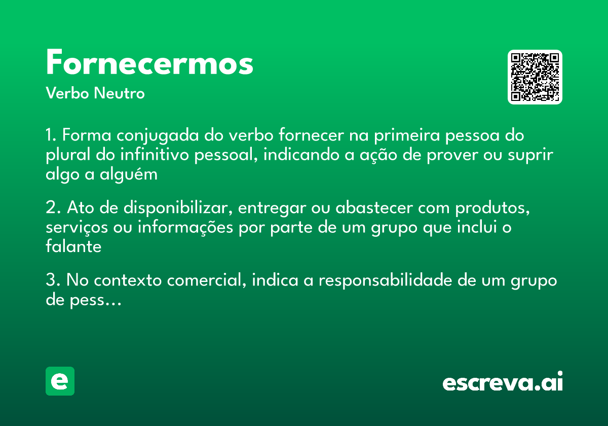 fornecermos