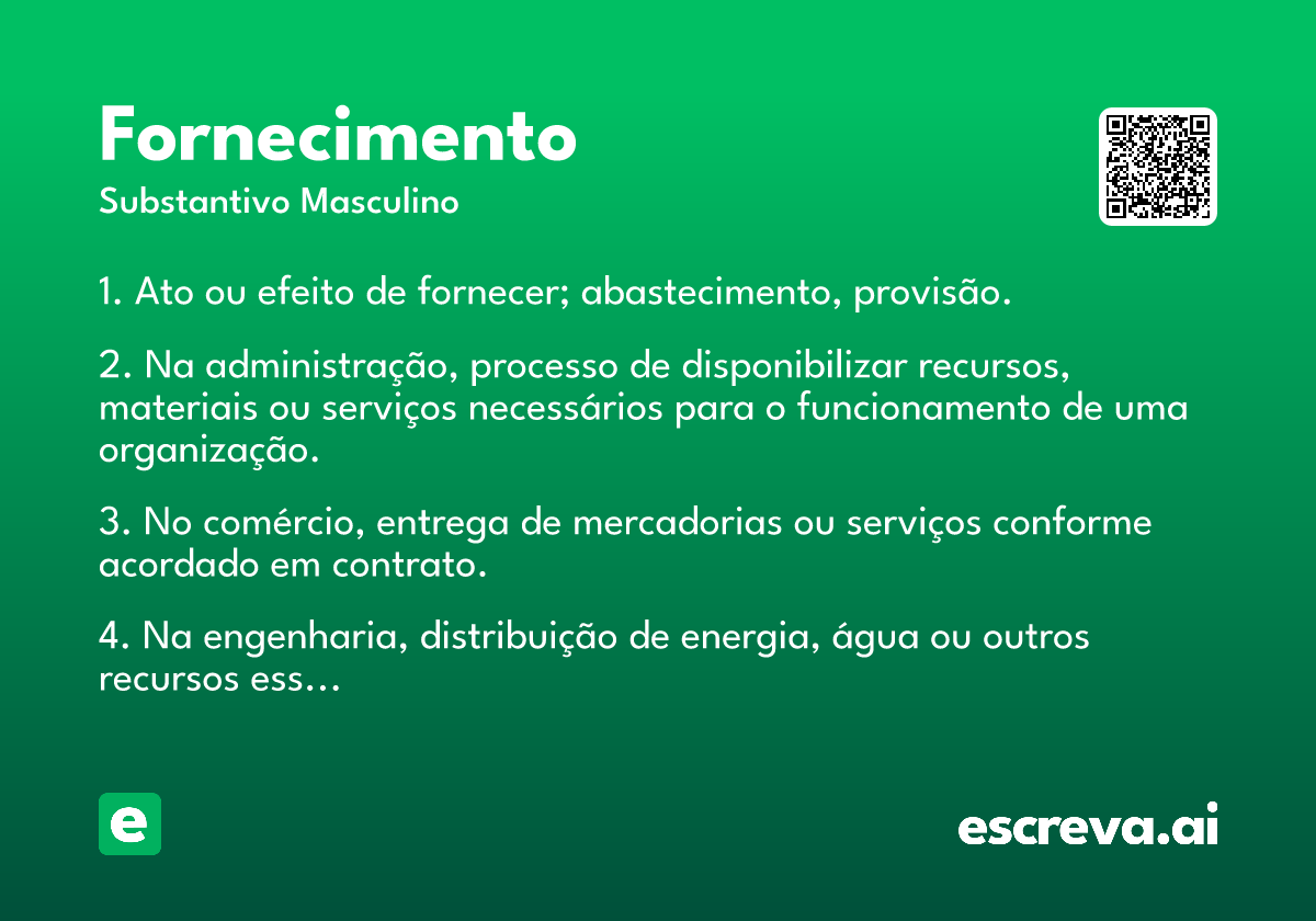 fornecimento