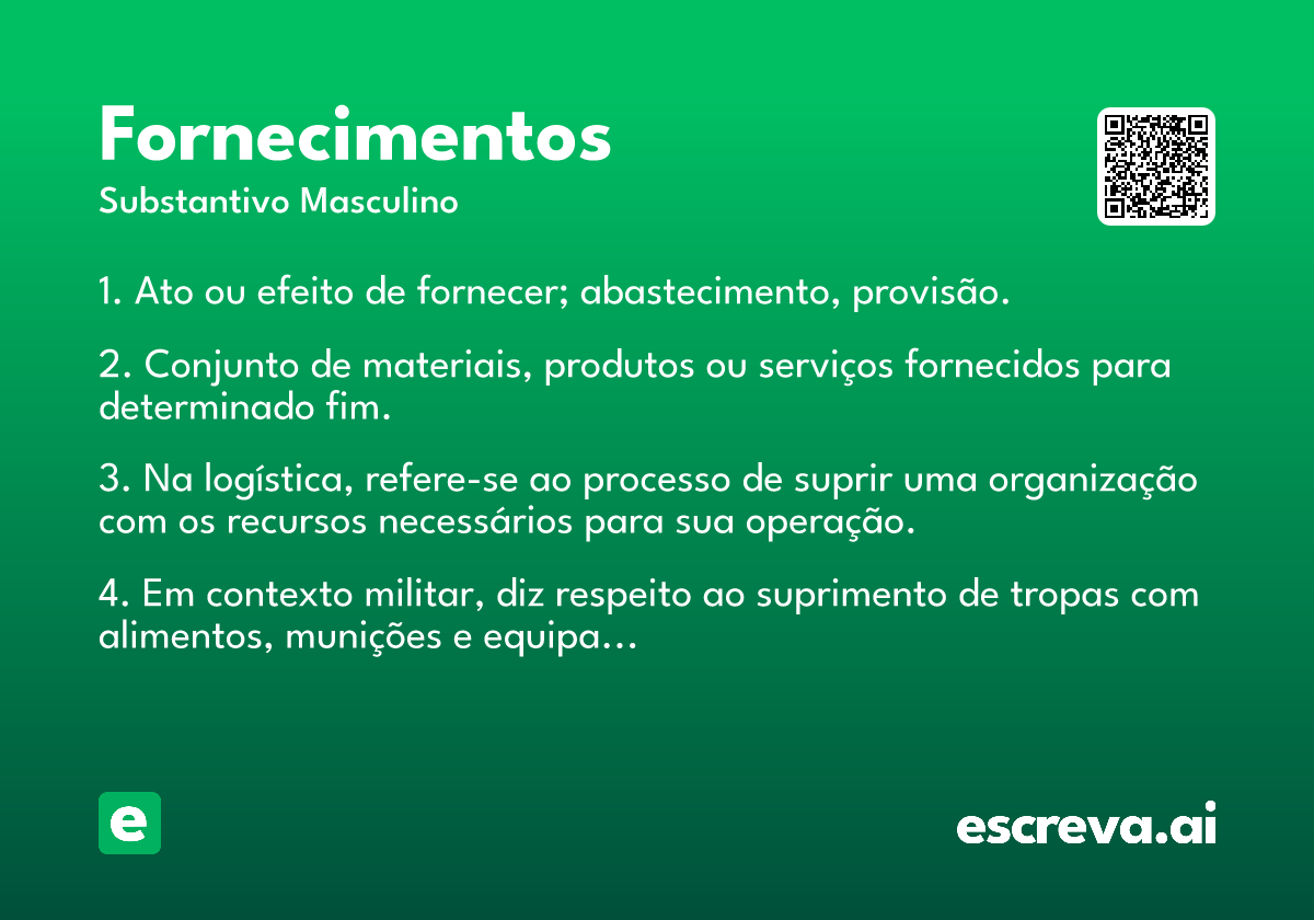 fornecimentos