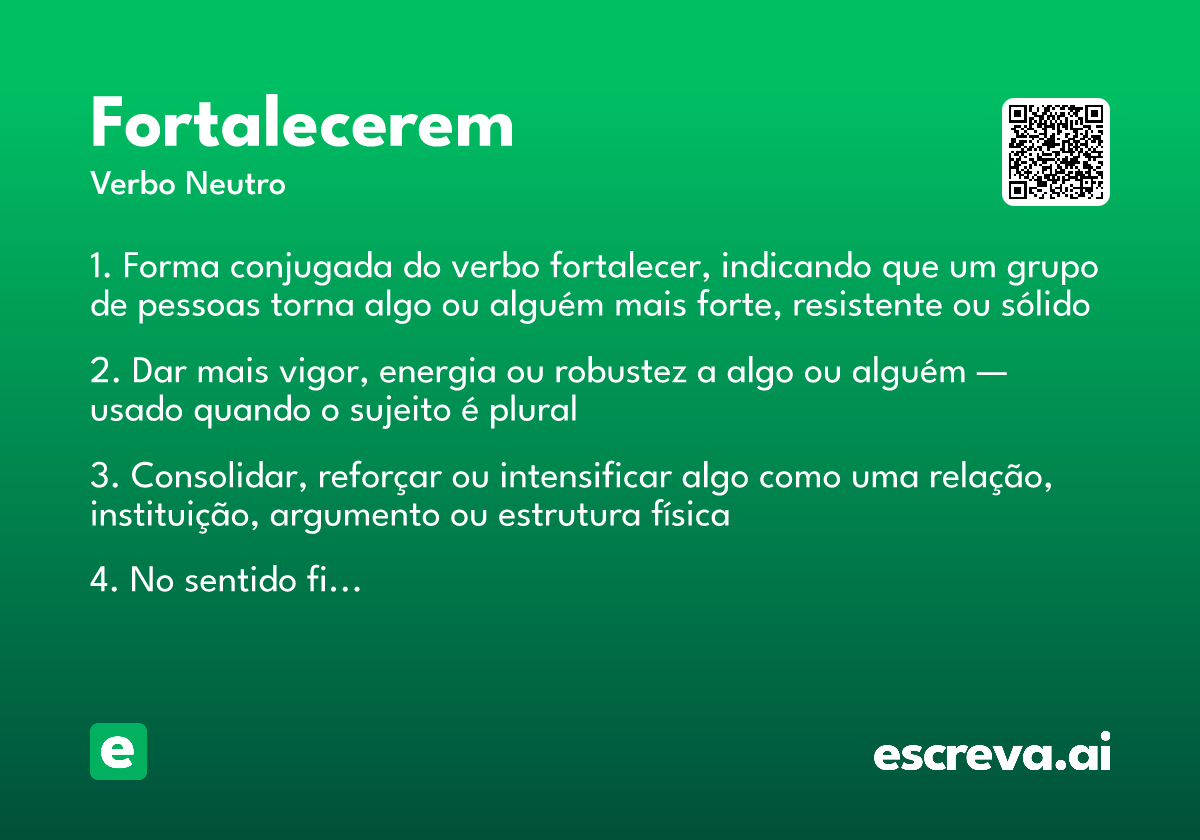 fortalecerem