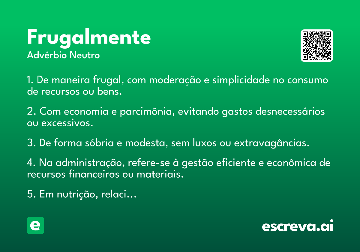 frugalmente
