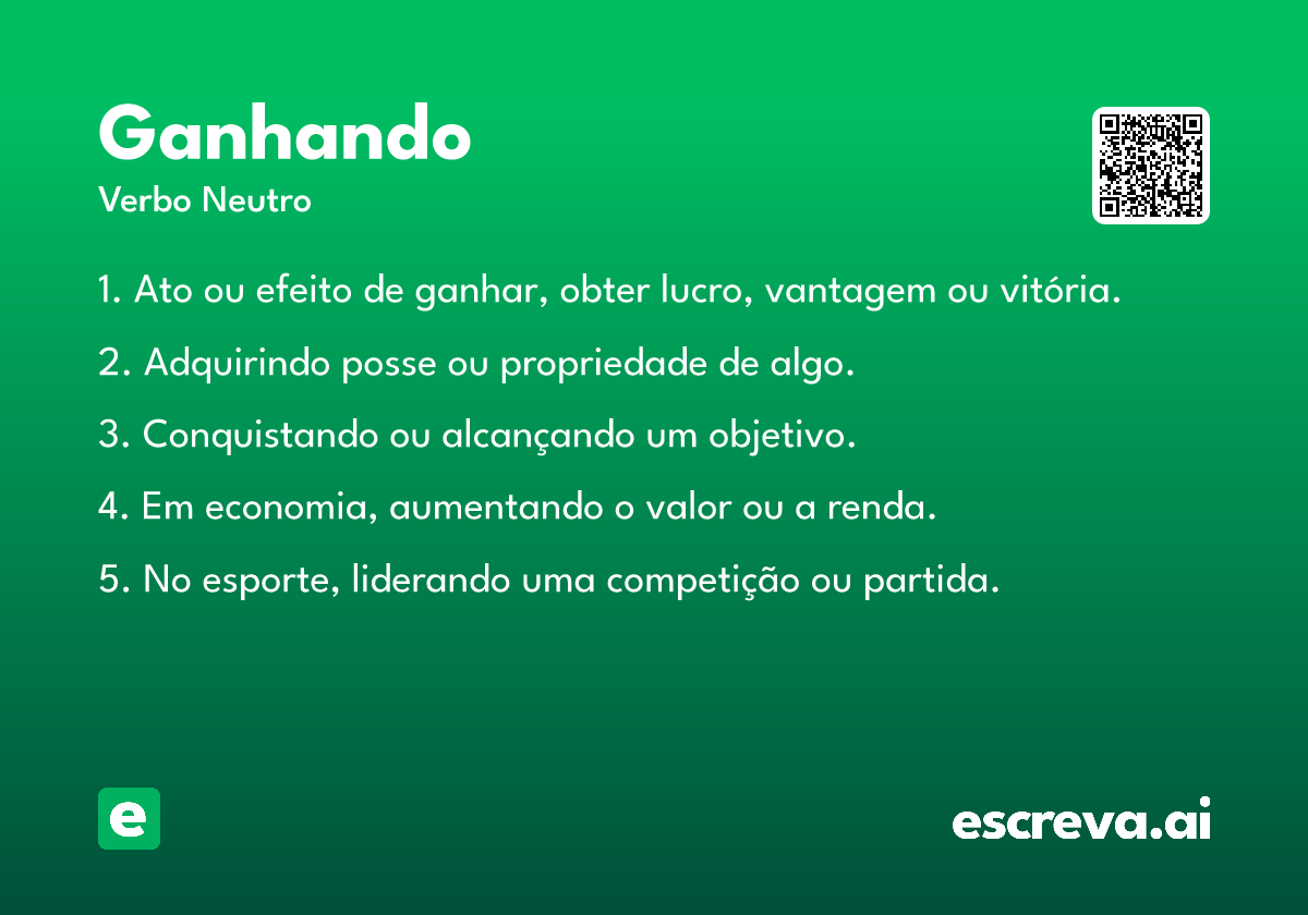 ganhando