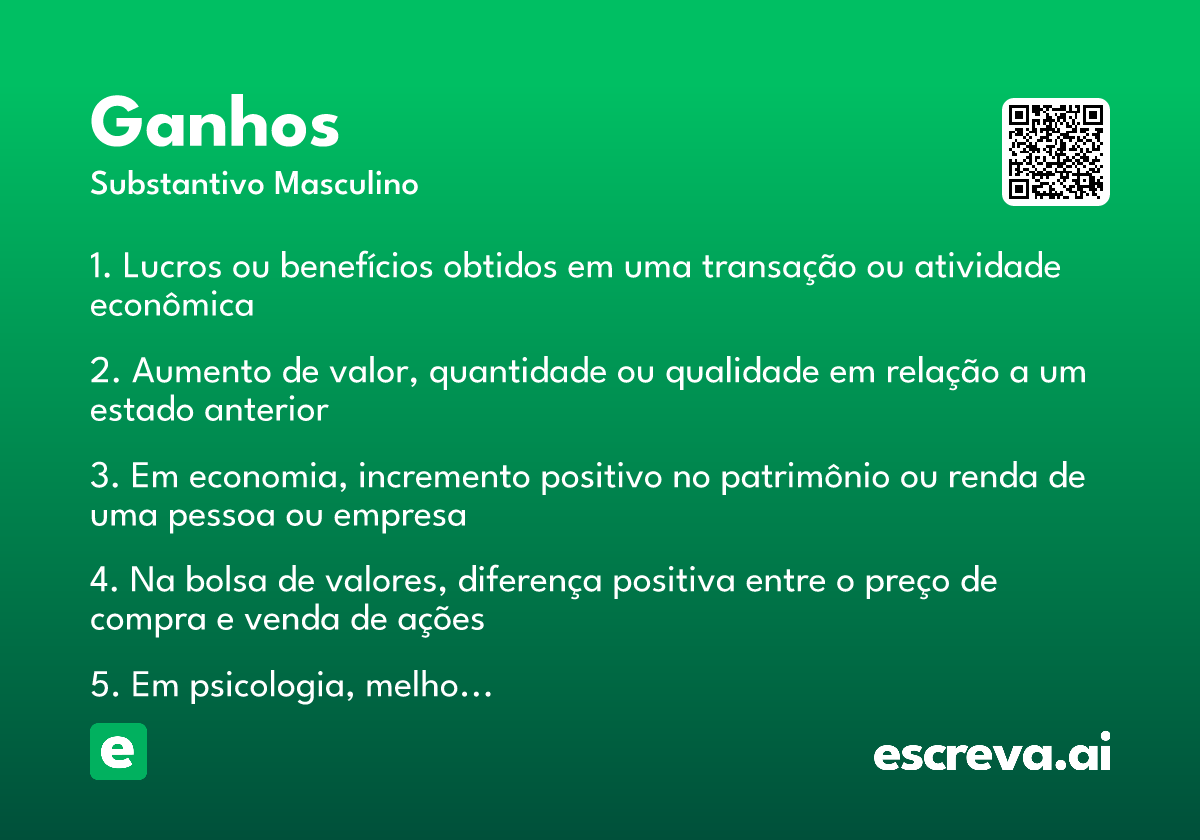 ganhos