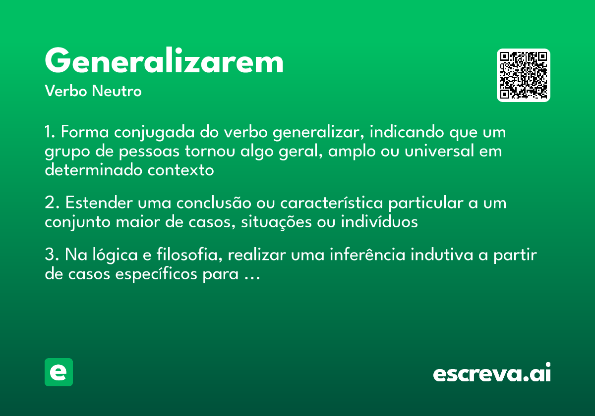 generalizarem