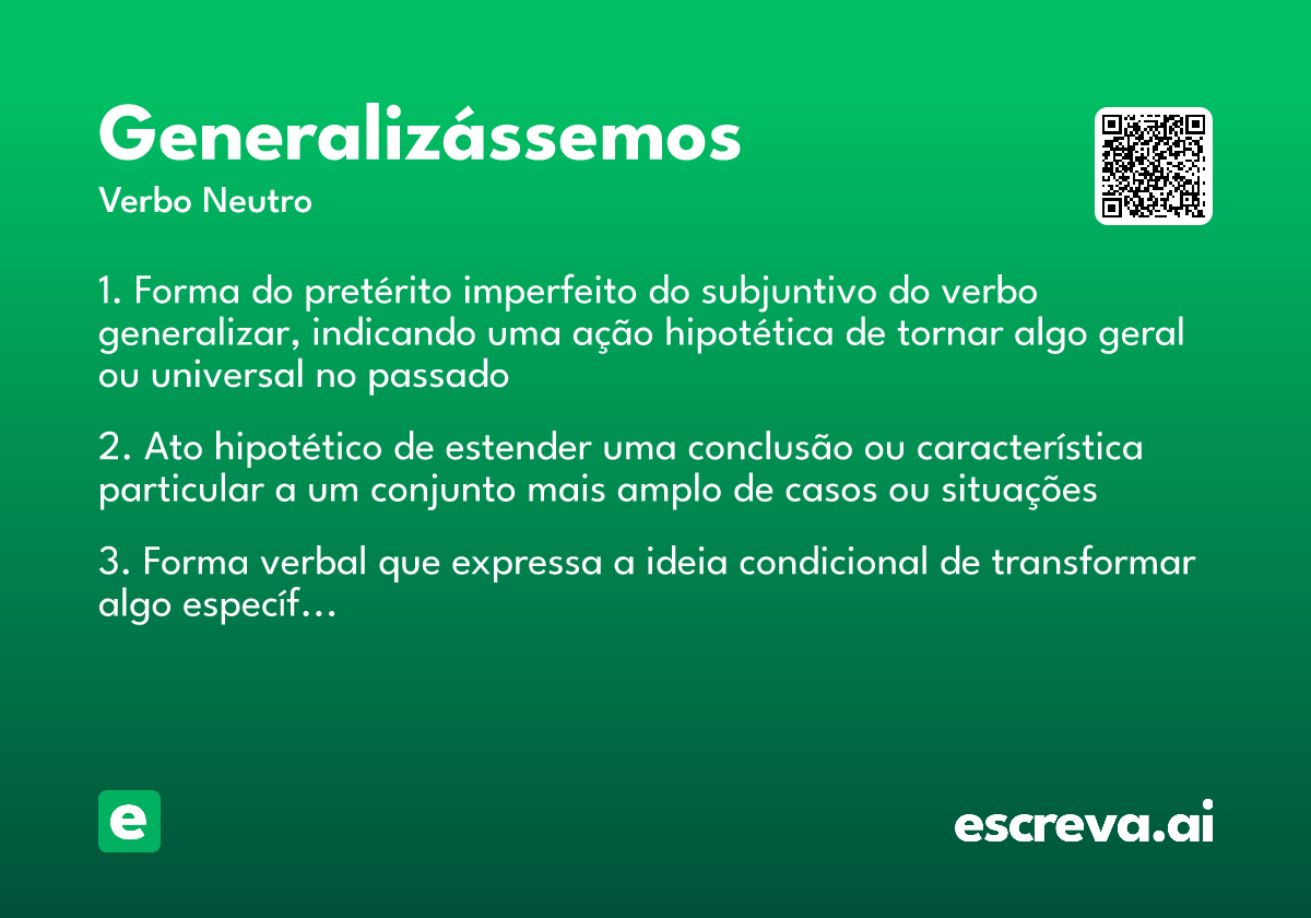 generalizássemos