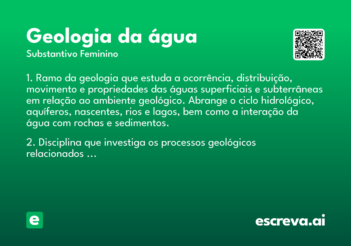 geologia da água