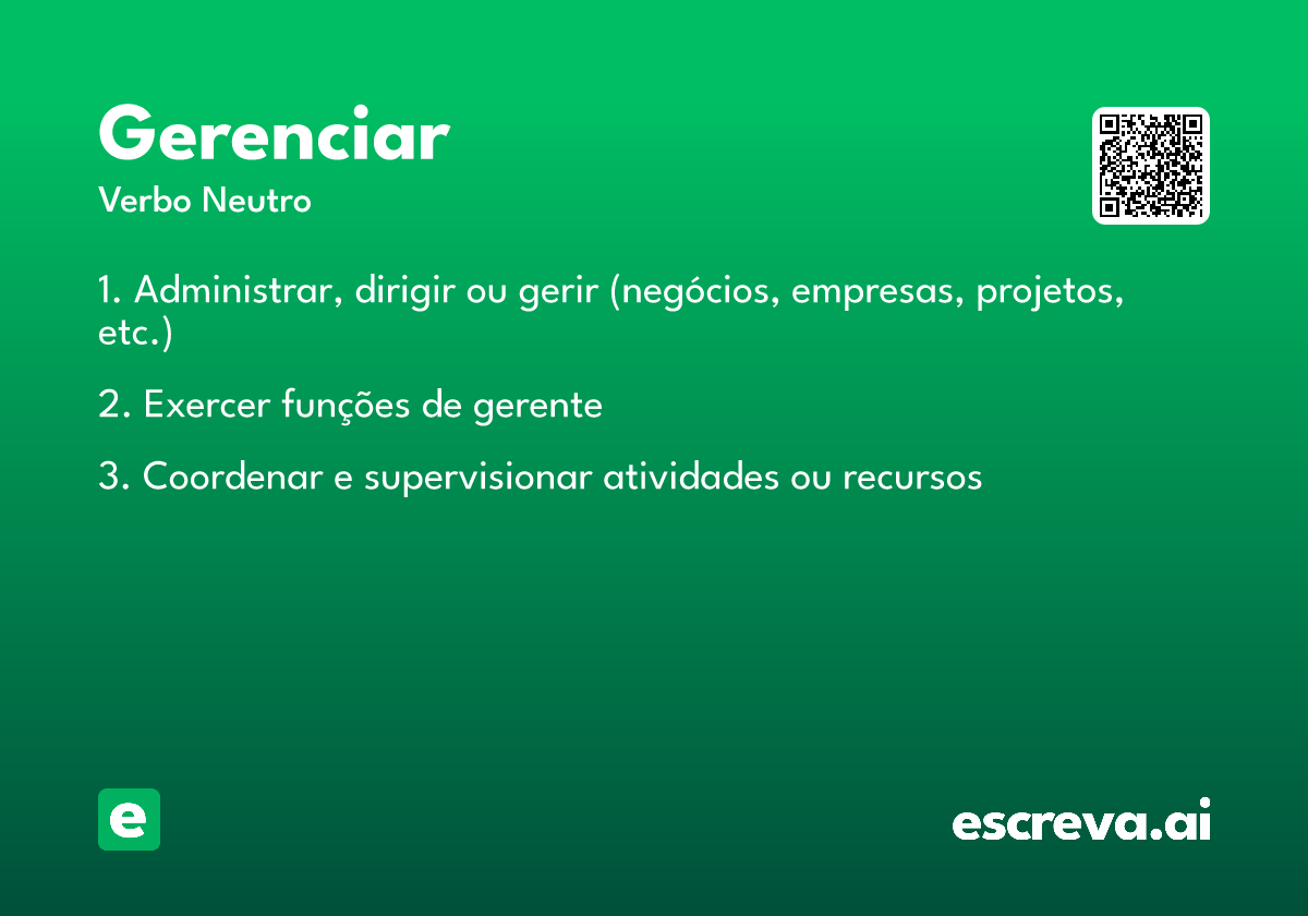 gerenciar