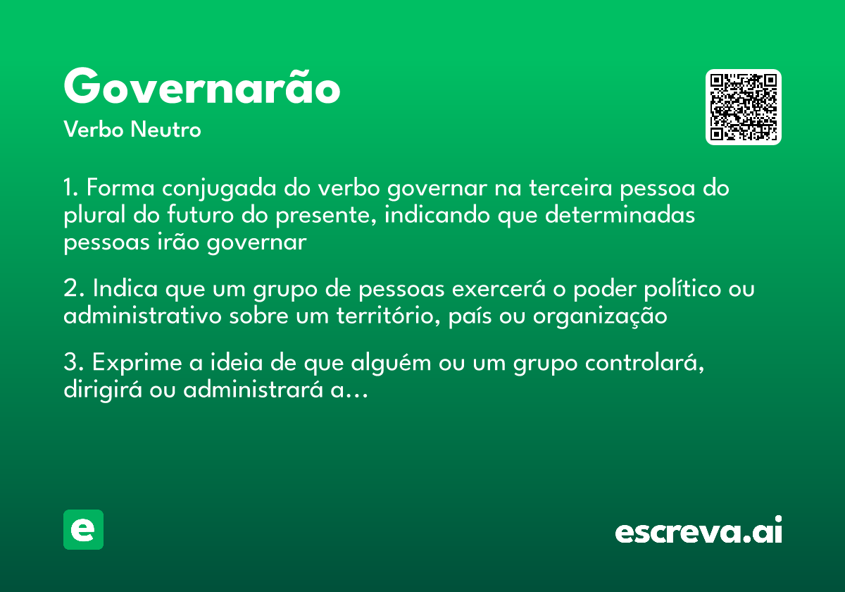 governarão