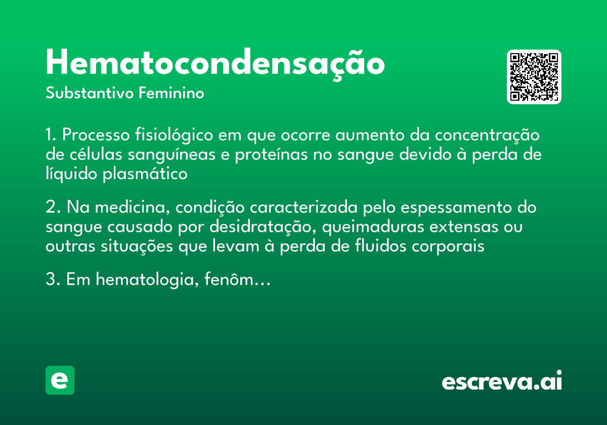 hematocondensação
