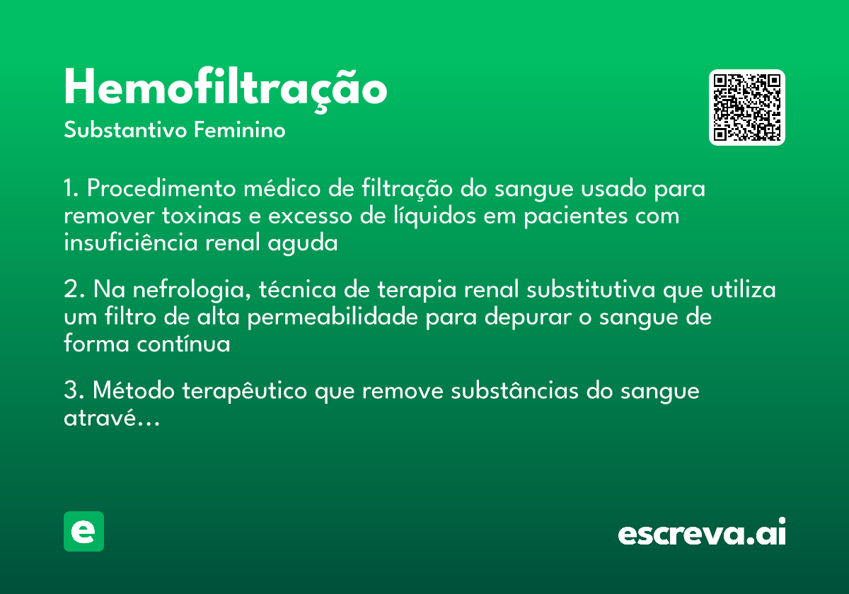 hemofiltração