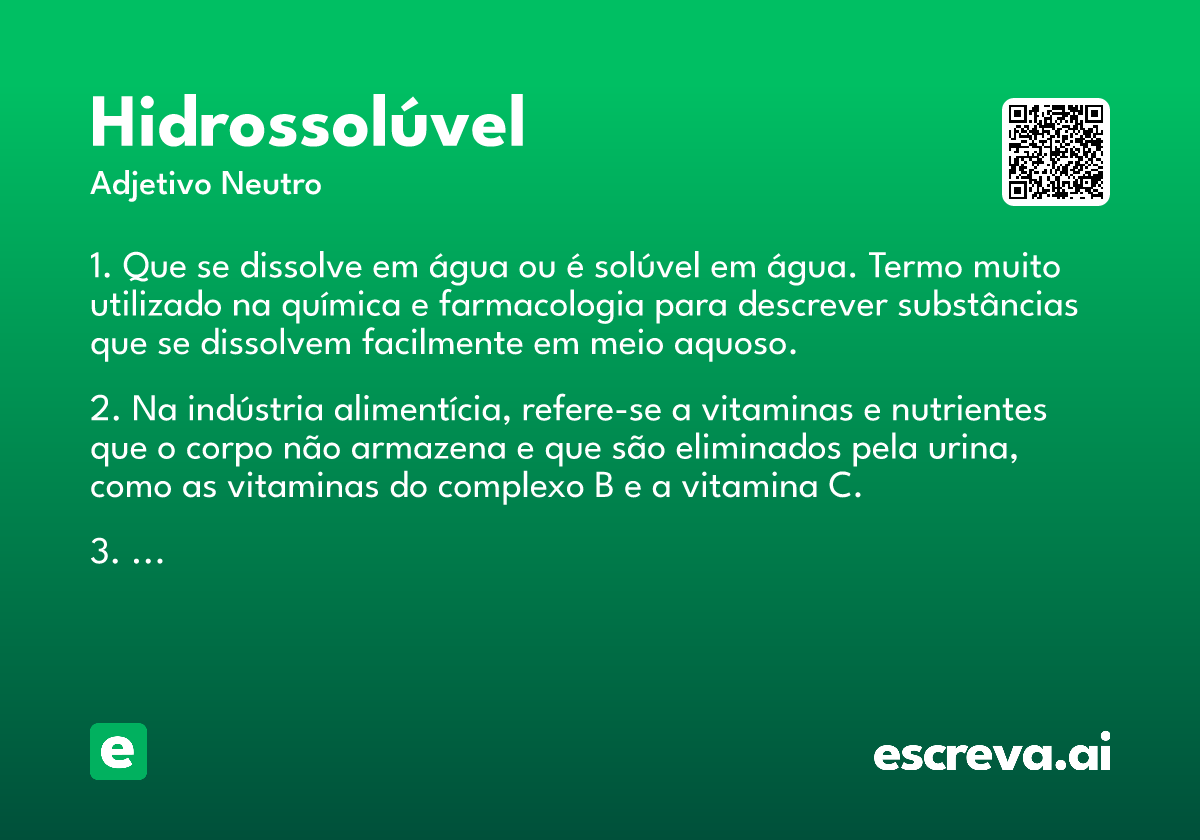 hidrossolúvel