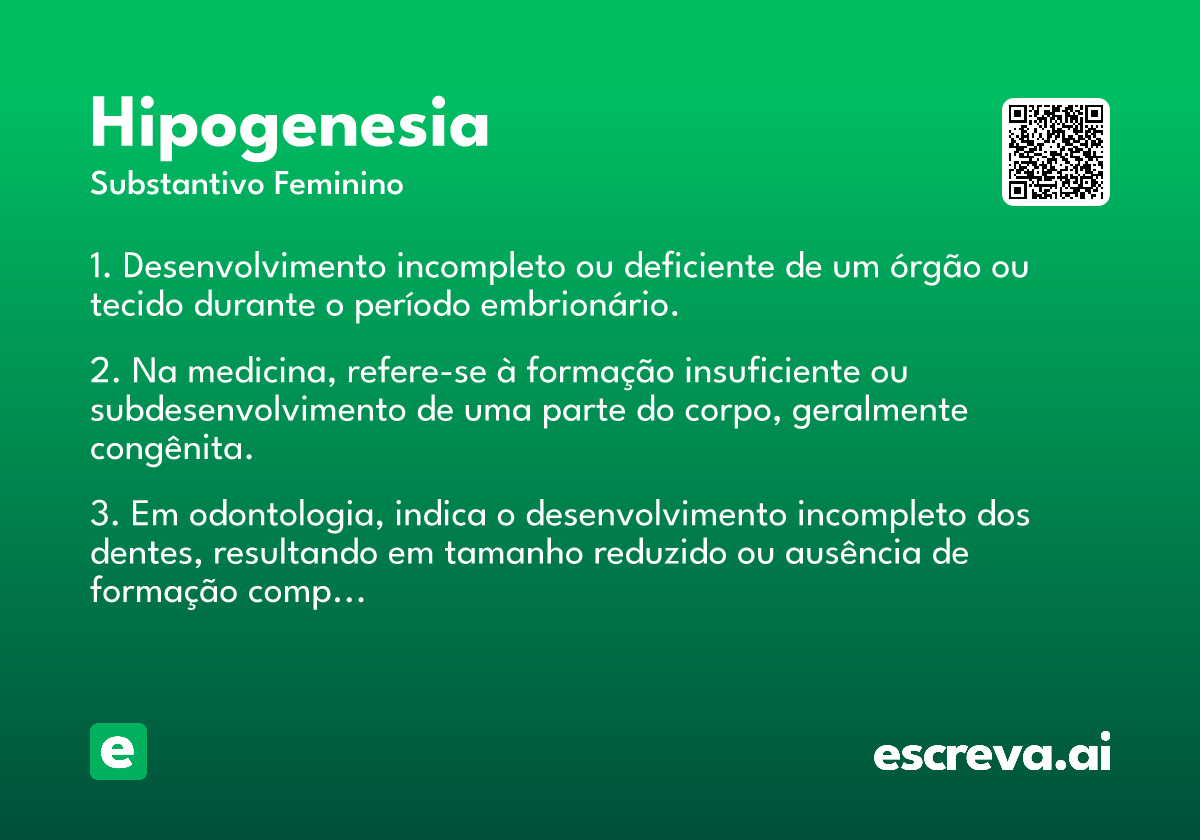 hipogenesia