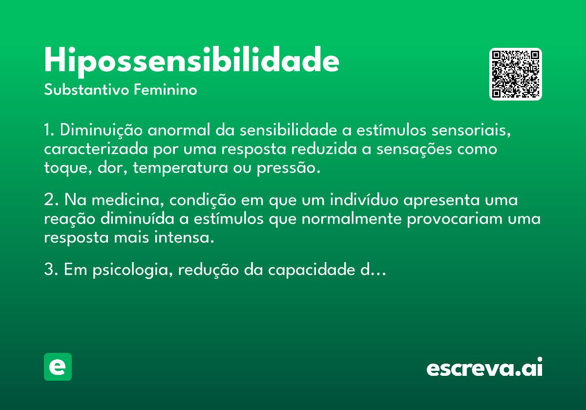 hipossensibilidade