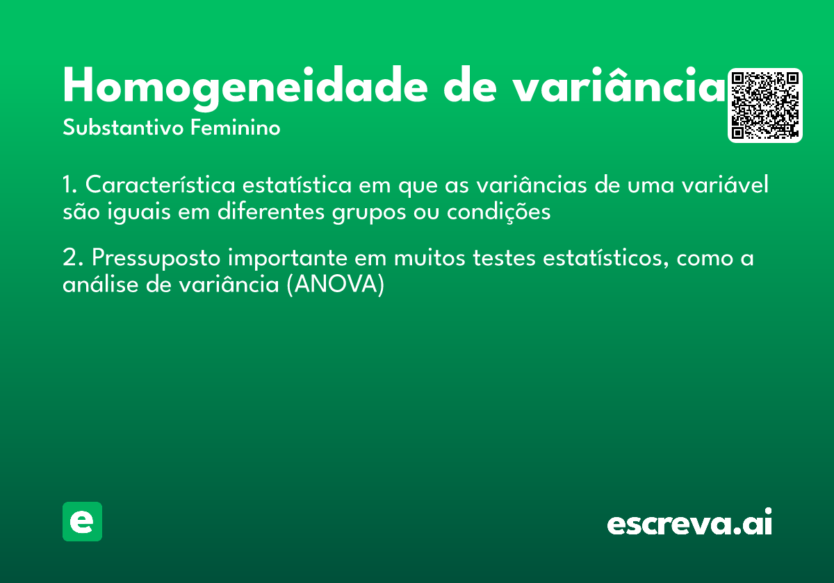 homogeneidade de variância
