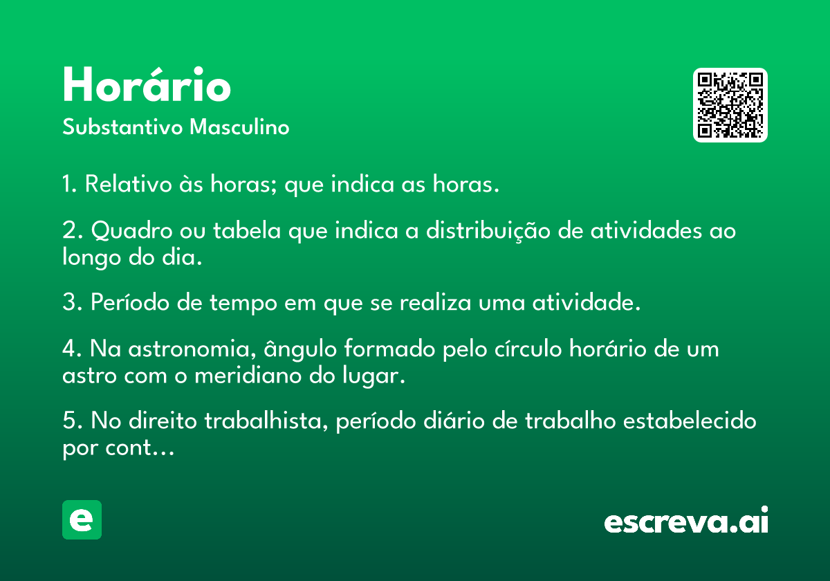 horário