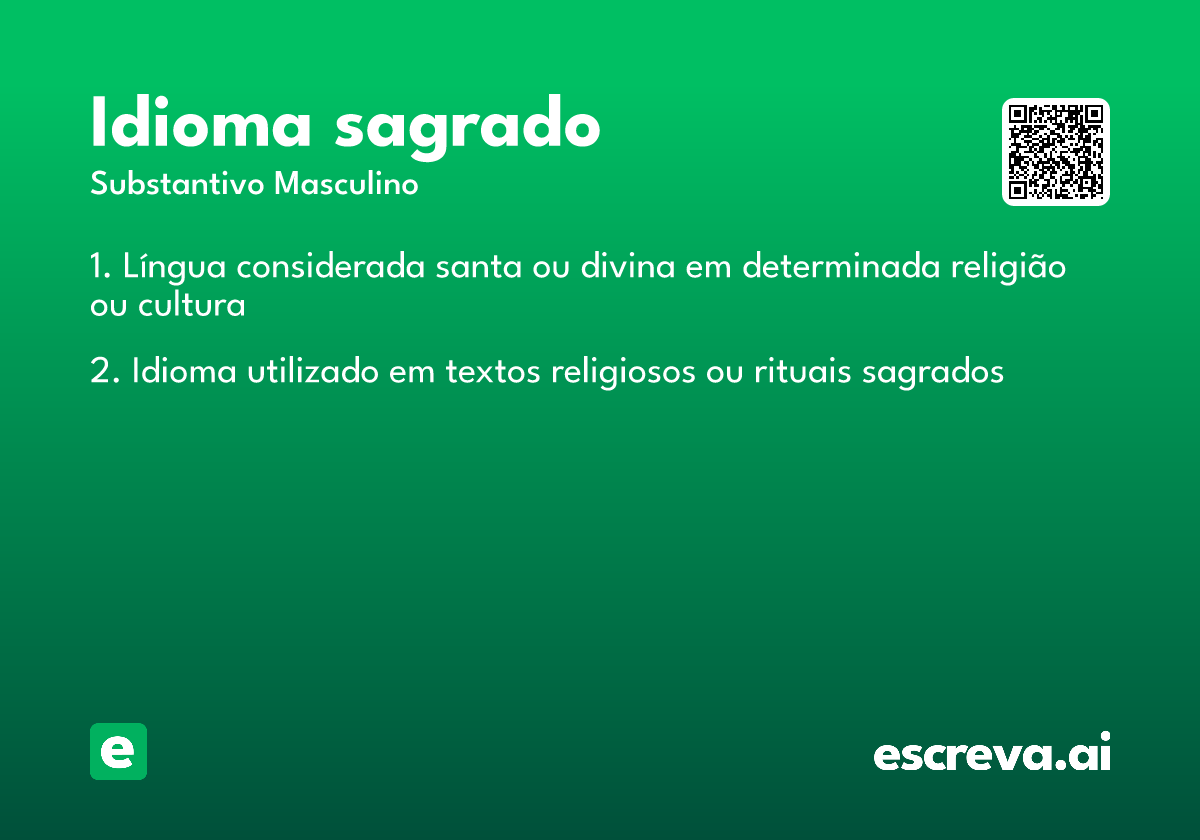 idioma sagrado
