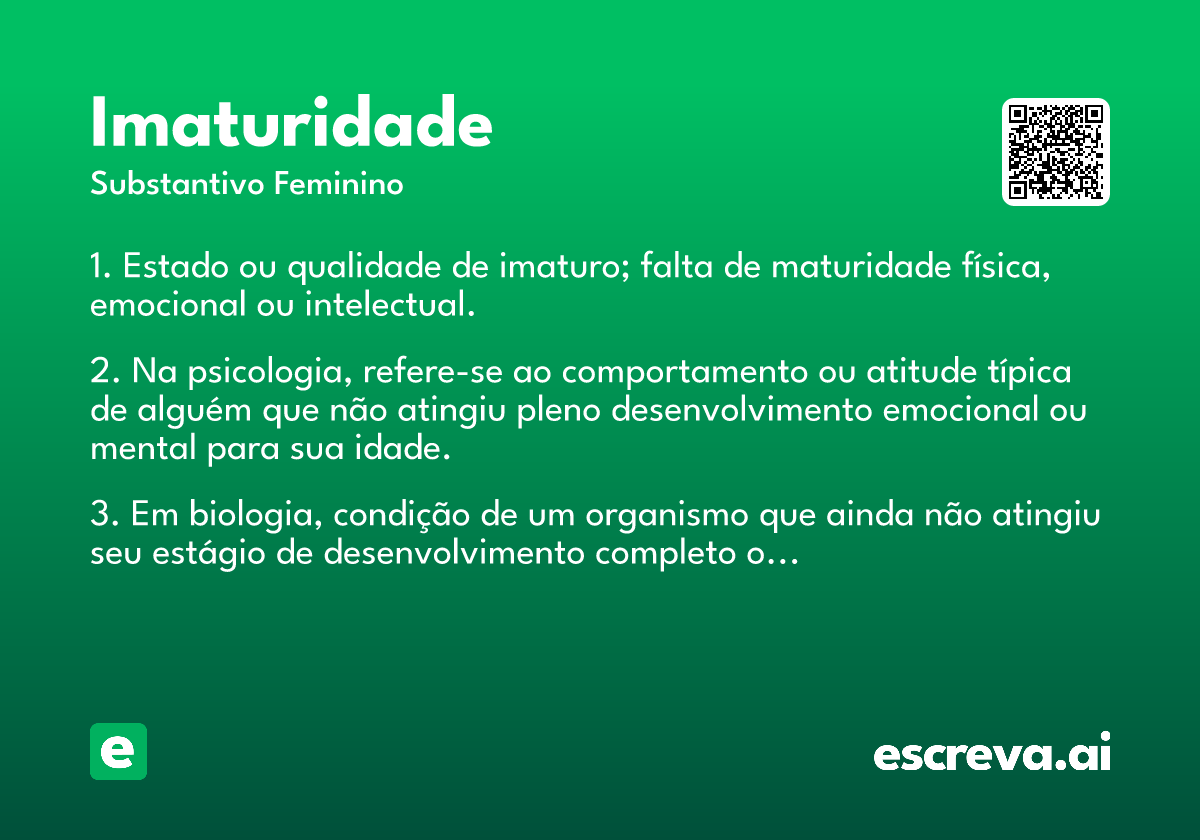 imaturidade