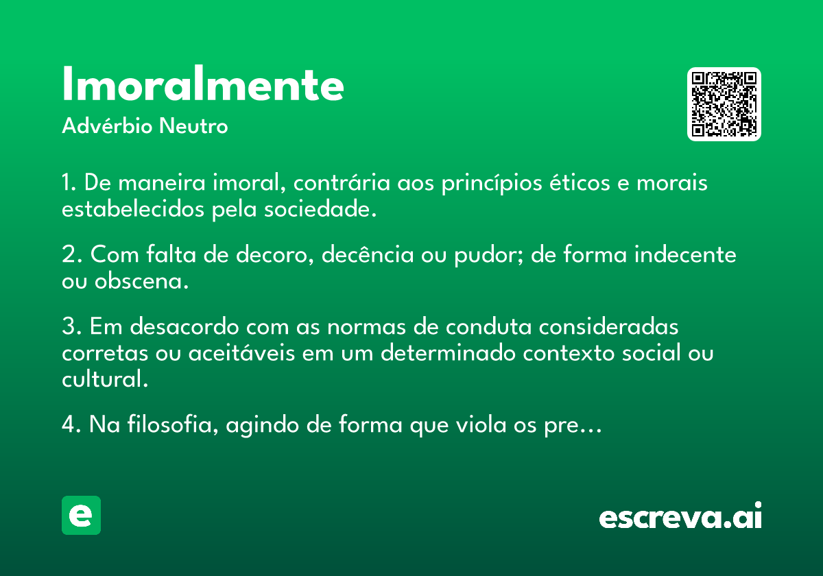 imoralmente