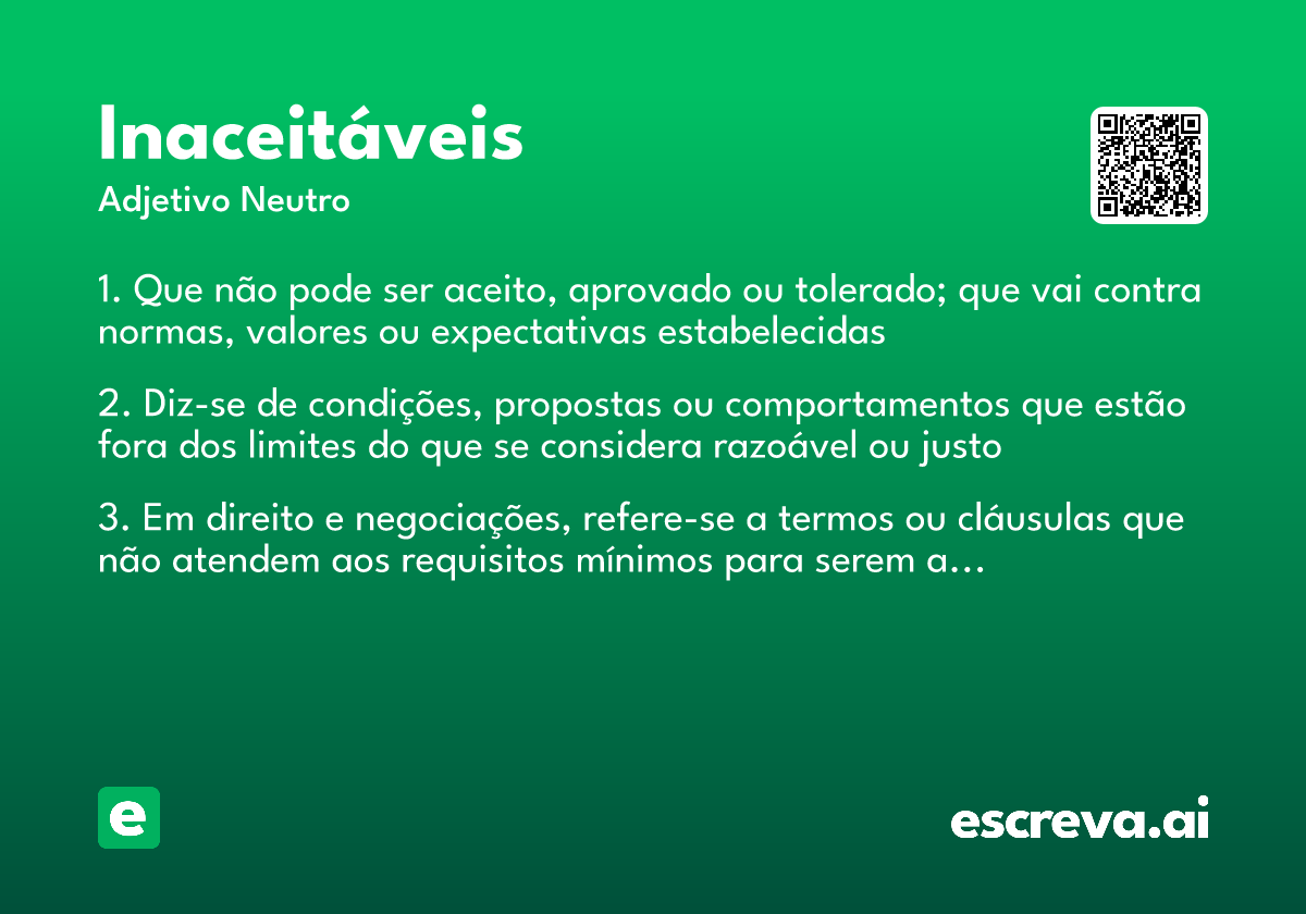 inaceitáveis
