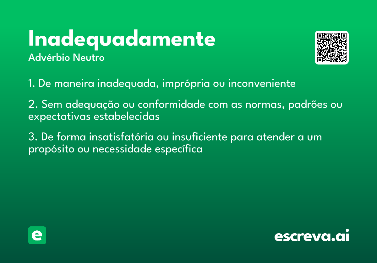inadequadamente