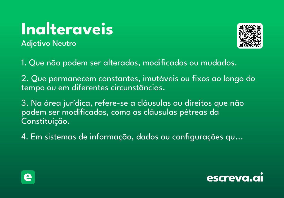 inalteraveis