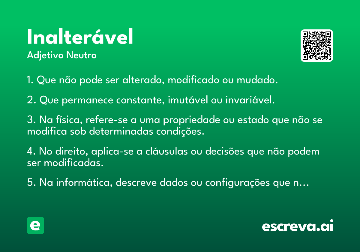 inalterável