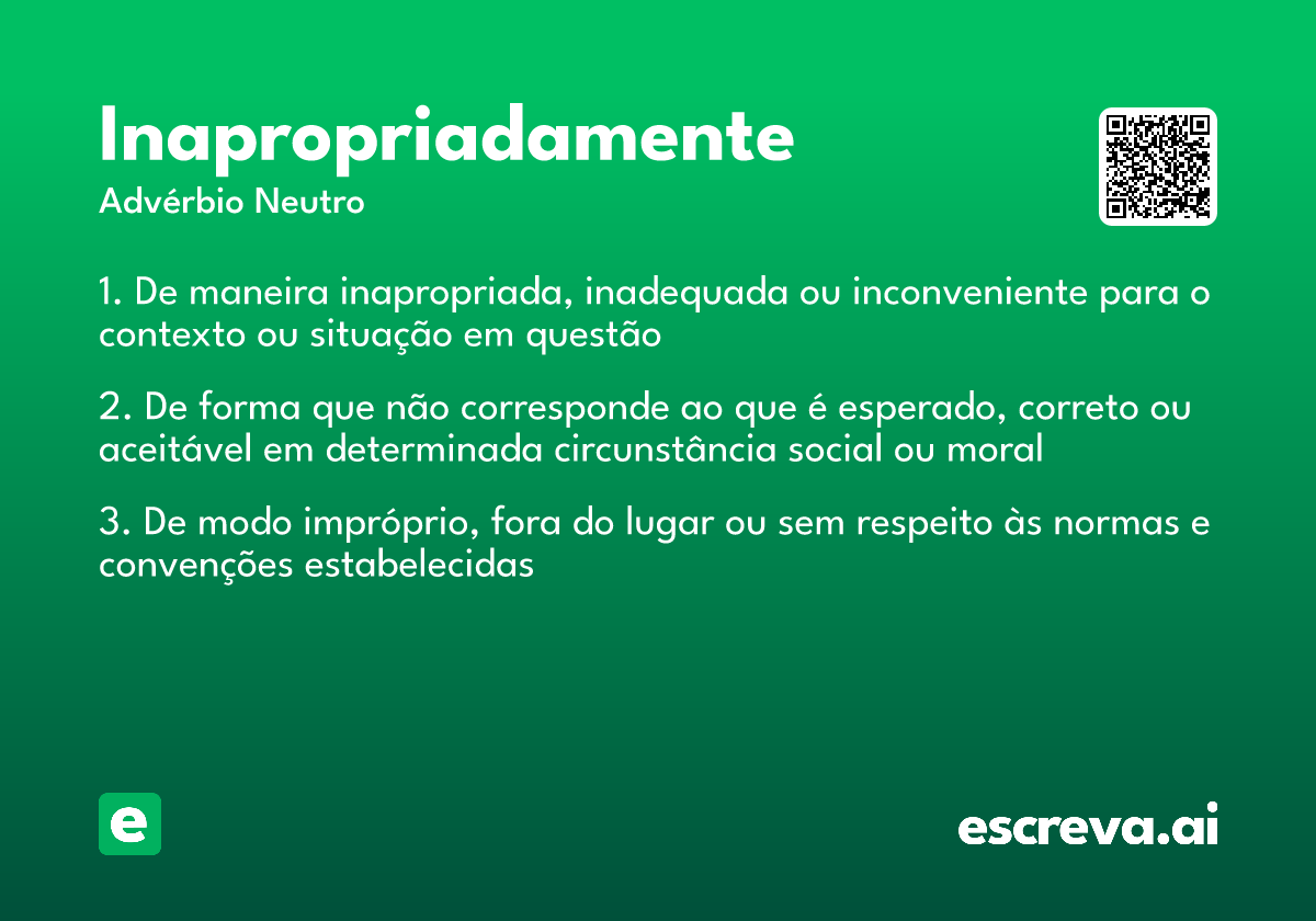 inapropriadamente