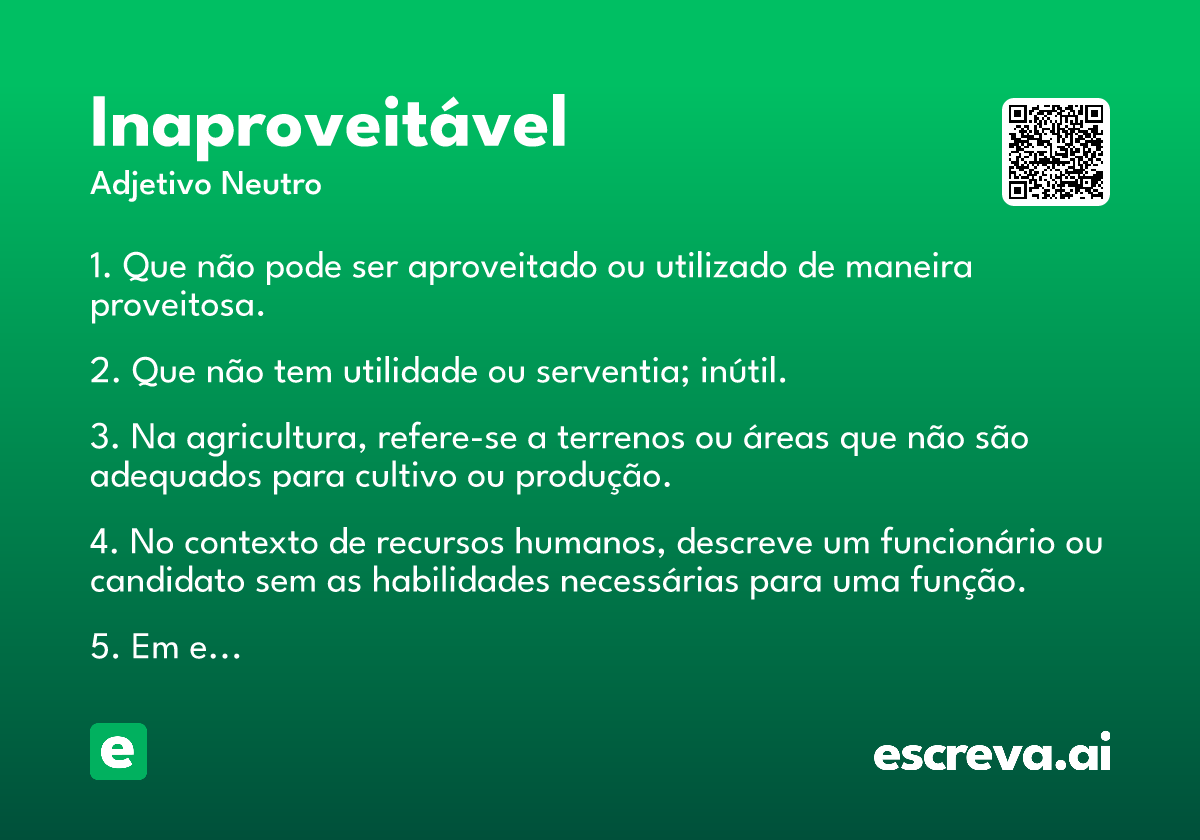 inaproveitável