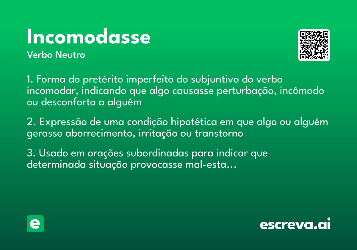 incomodasse