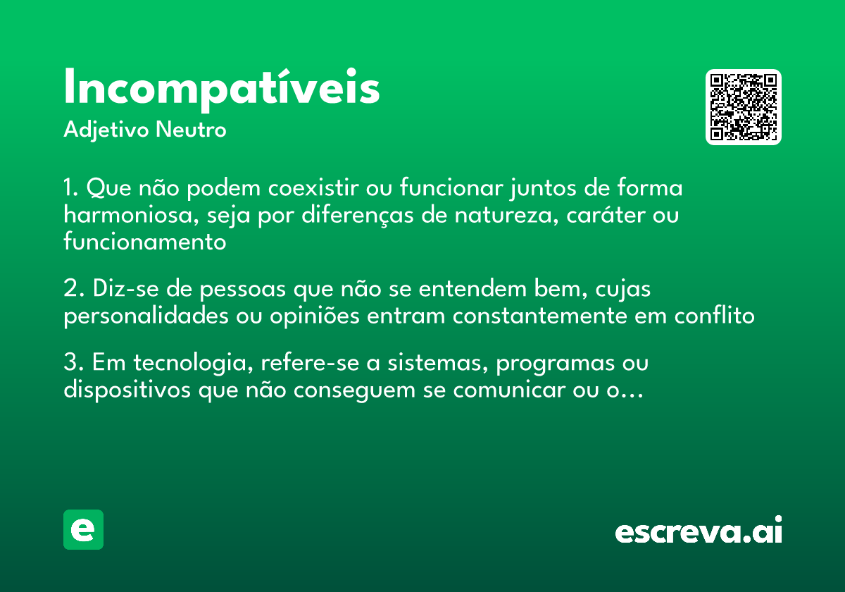 incompatíveis