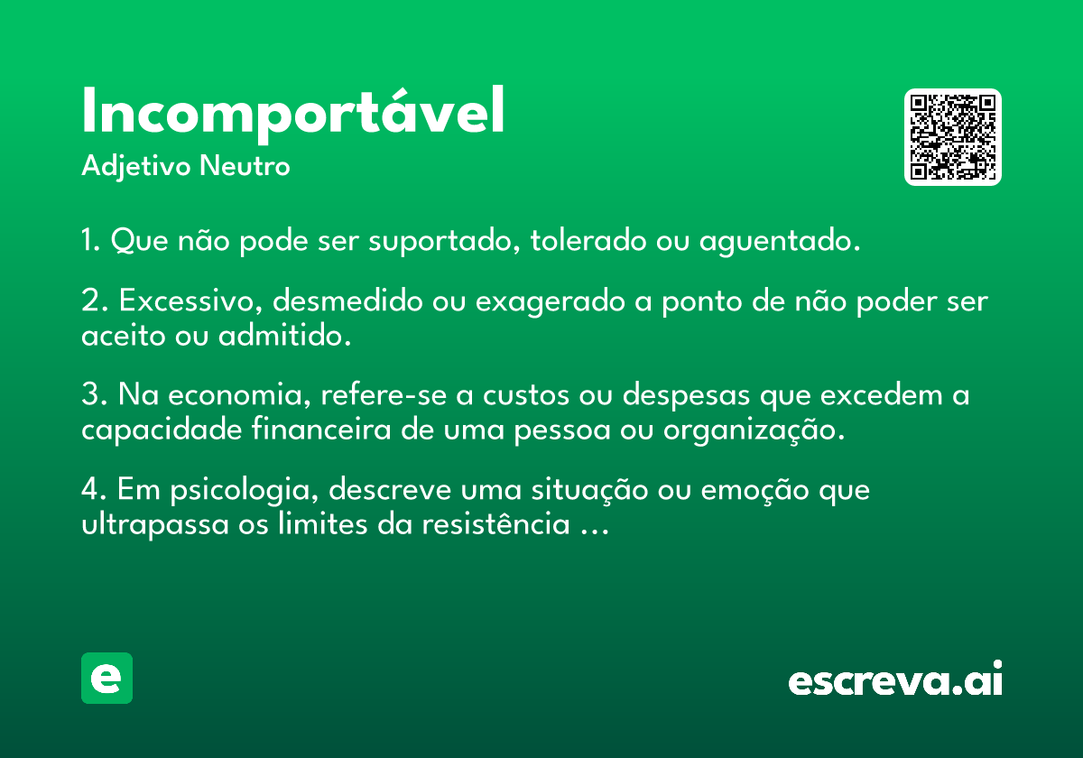 incomportável