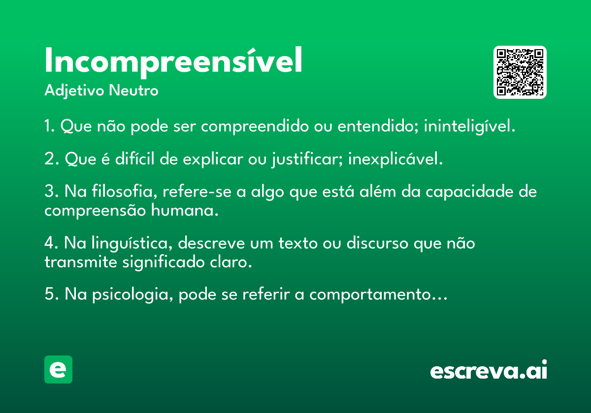 incompreensível