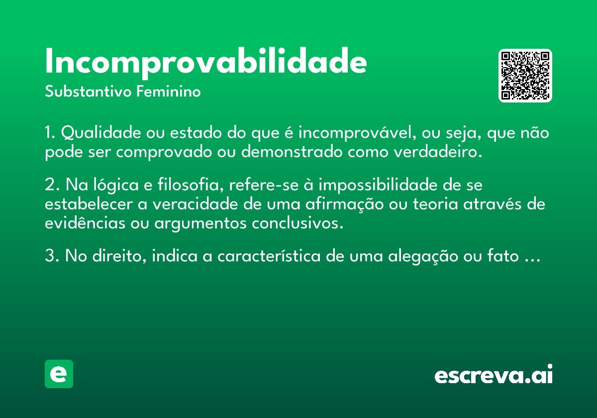 incomprovabilidade